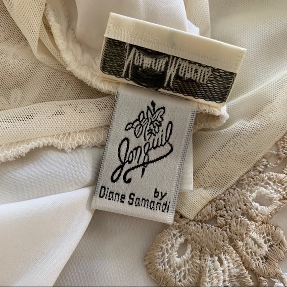 JONQUIL by DIANE SAMANDI Vintage Lace Top Ecru SM - Picture 8 of 10